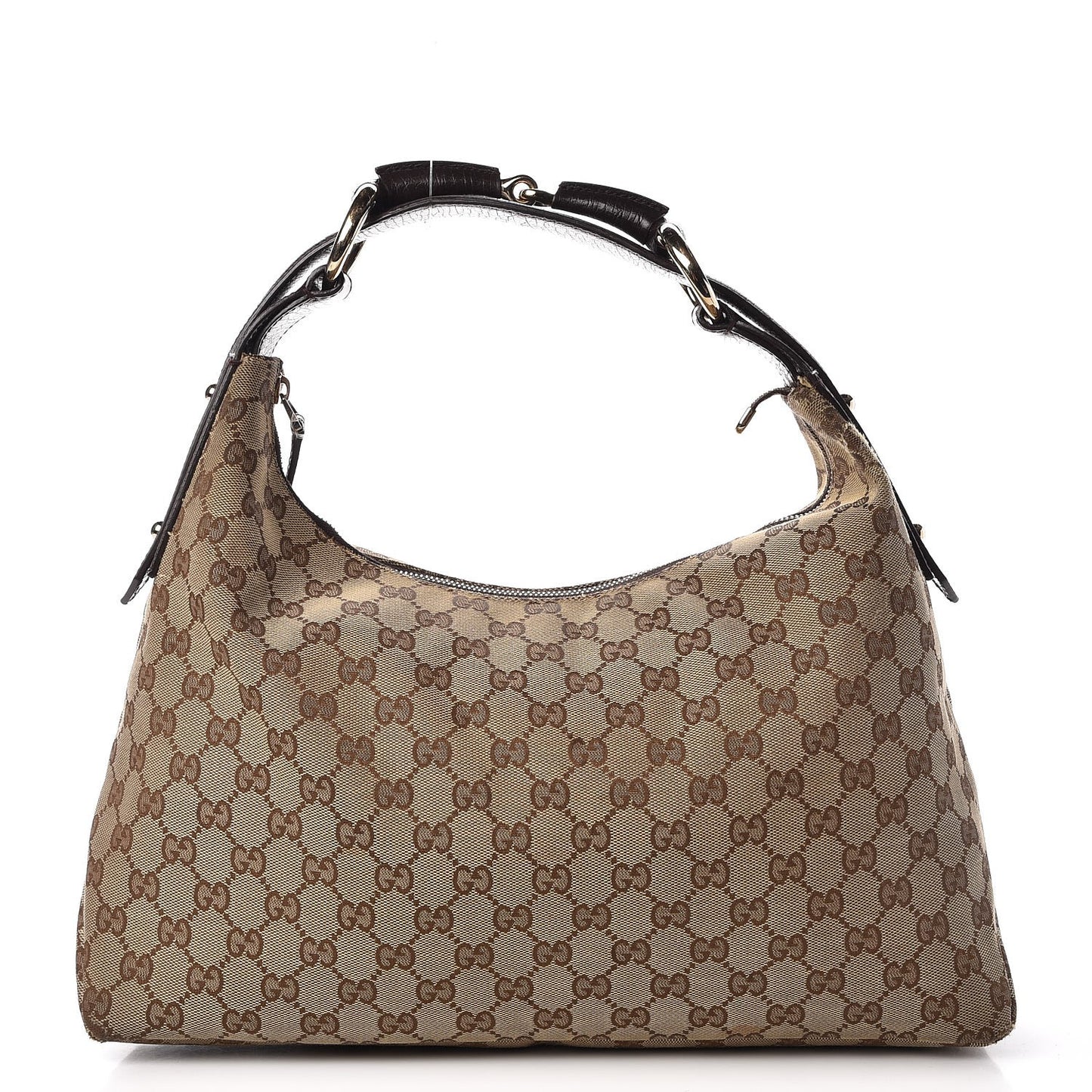Monogram Medium Horsebit Chain Hobo Dark Brown