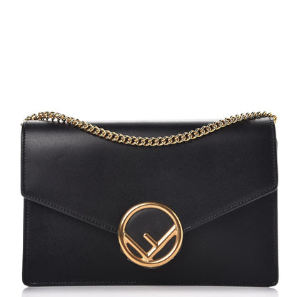 Fendi Vitello Liberty Lucido F is Fendi Medium Envelope Wallet on Chain Black 1 of 7