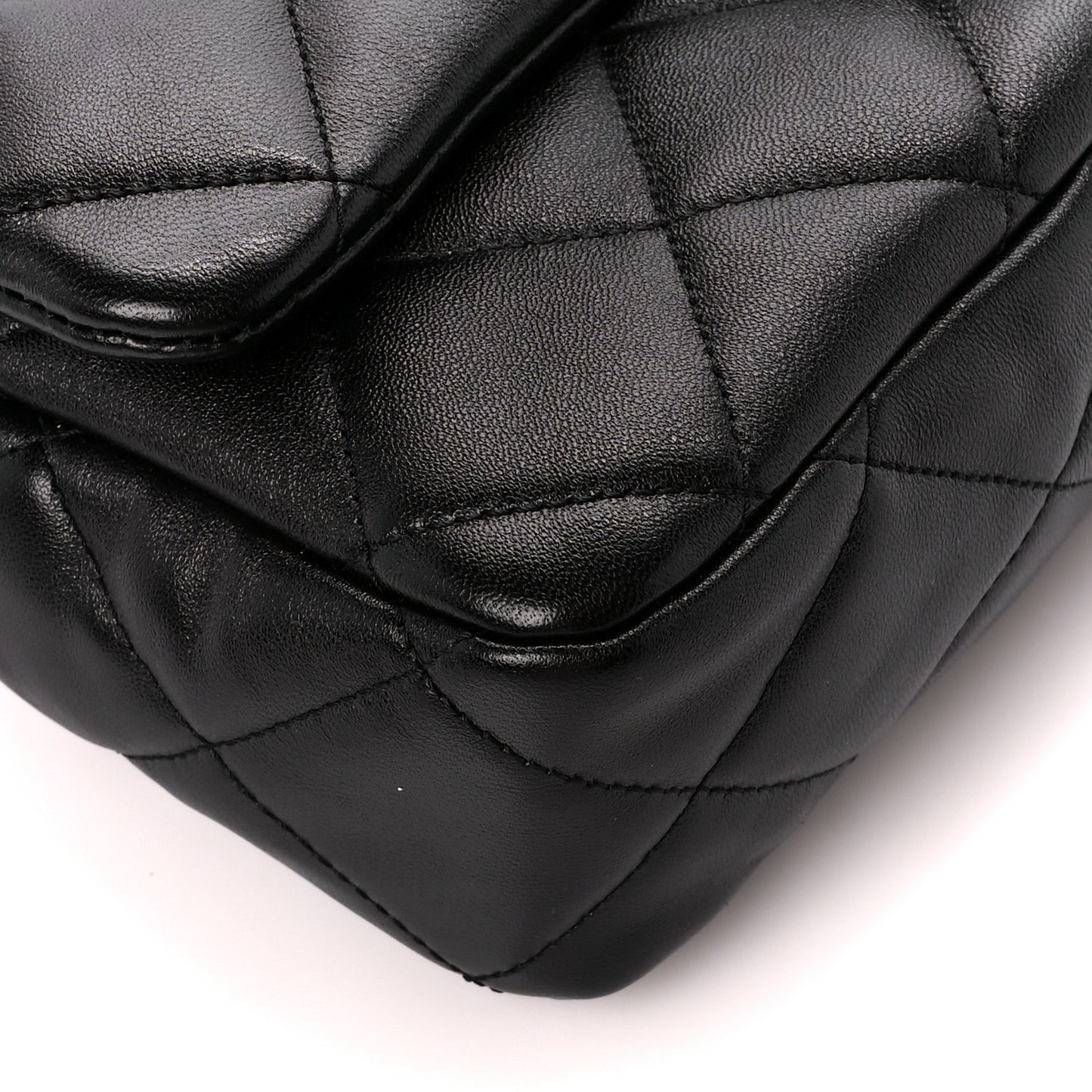 Lambskin Quilted Large CC Funky Town Flap Black