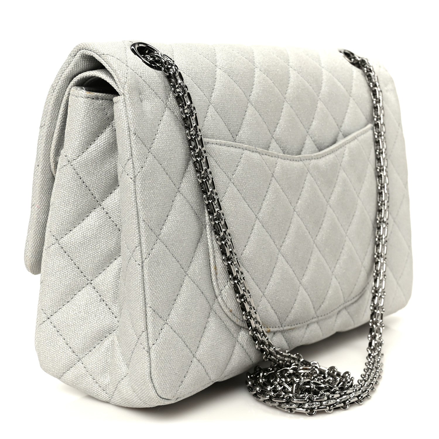 Chanel Metallic Canvas Space Charms 2.55 Reissue 226 Flap Silver 3 of 10