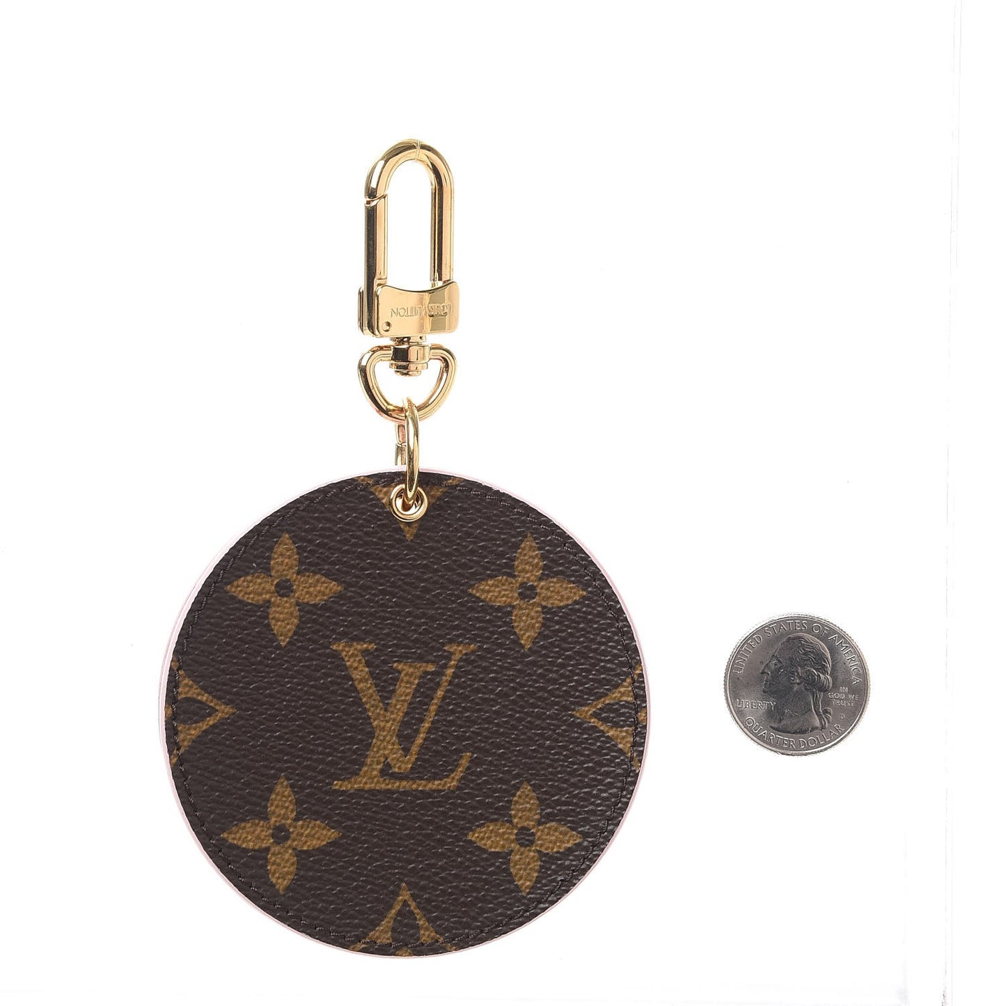 Monogram LV Mirror Bag Charm Key Holder Rose Ballerine