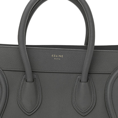 Celine Drummed Calfskin Mini Luggage Kohl 8 of 10