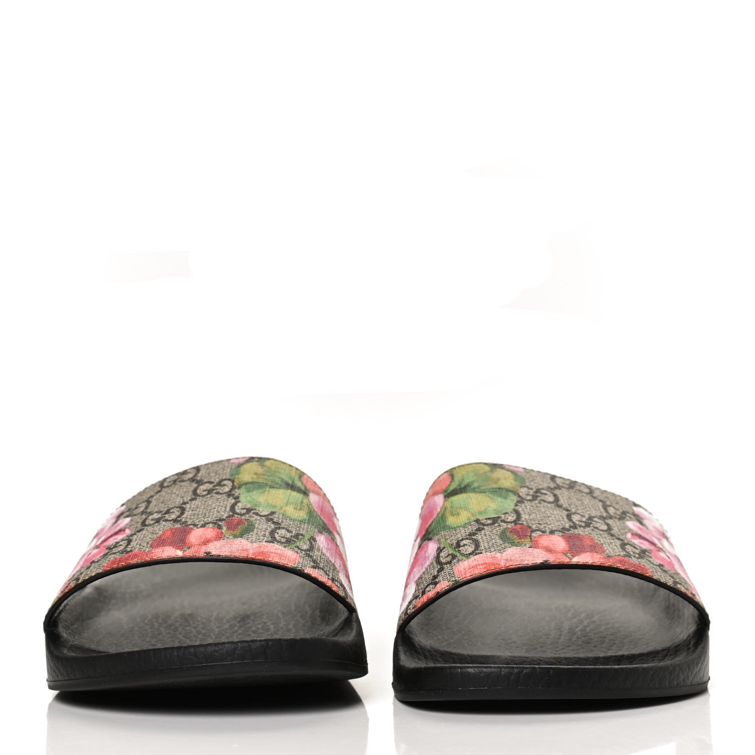 Gucci GG Supreme Monogram Blooms Slide Sandals 37 Beige Multicolor 2 of 11