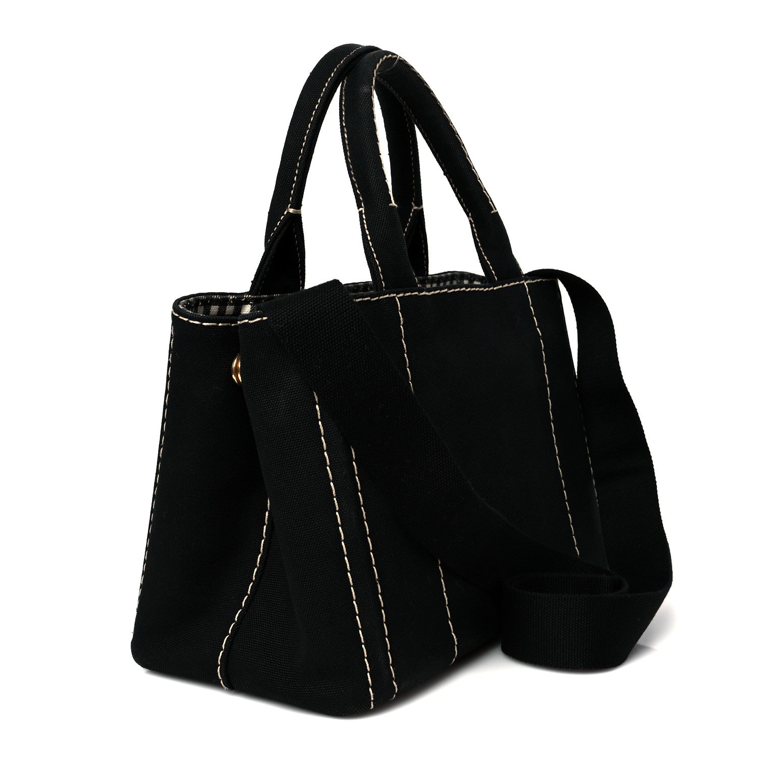 Prada Canapa Small Logo Tote Black Talco 4 of 13