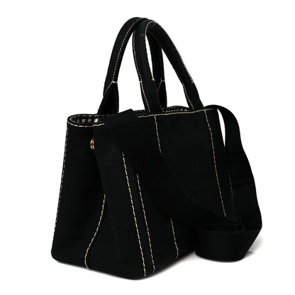 Prada Canapa Small Logo Tote Black Talco 4 of 13