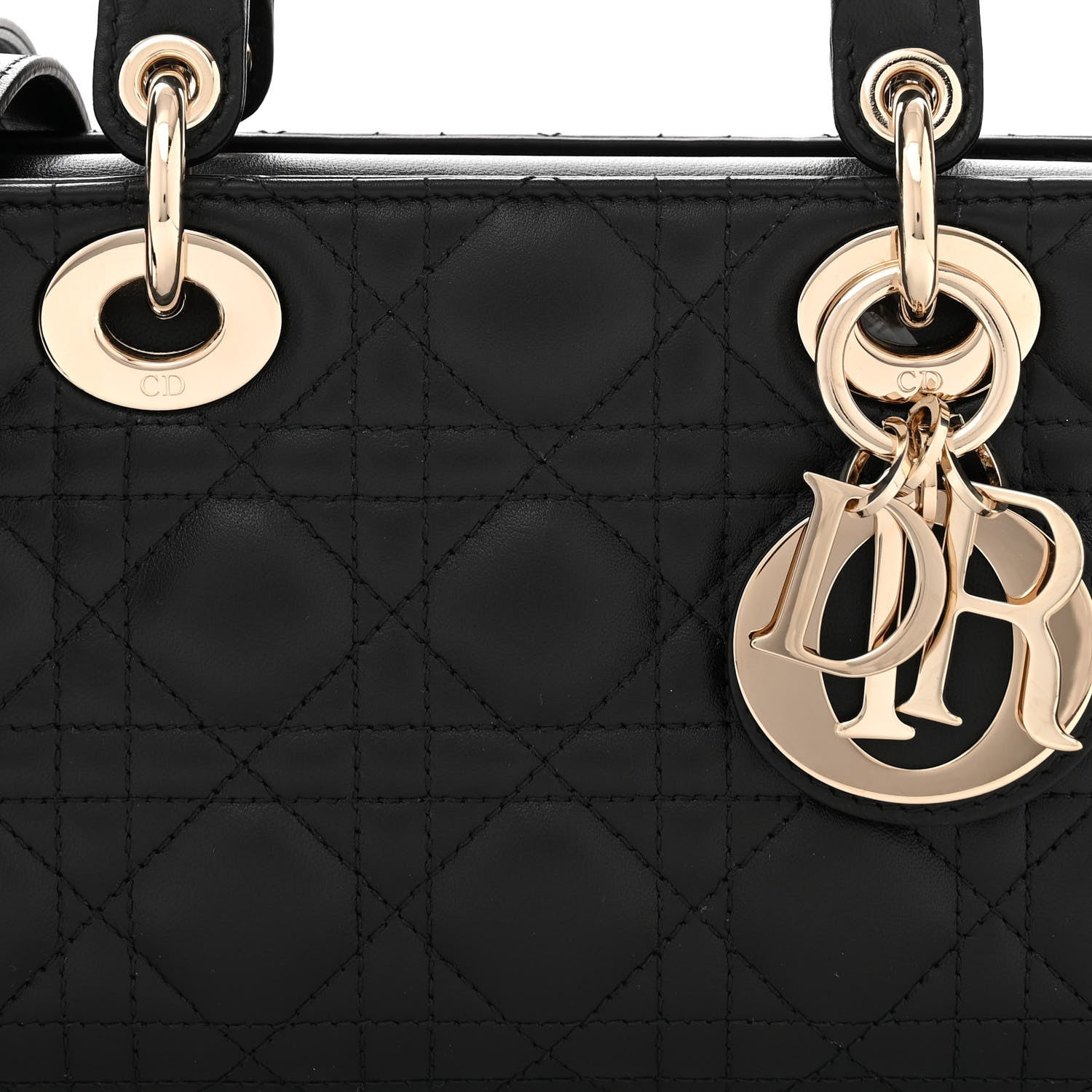 Christian Dior Lambskin Cannage Medium Lady D-Joy Black 7 of 10