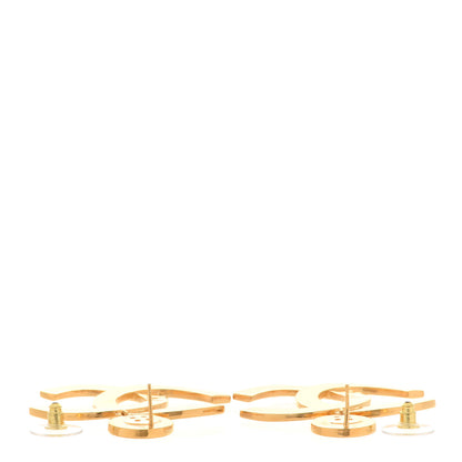 Chanel Metal Large Paris Button Earrings Gold 3 of 5