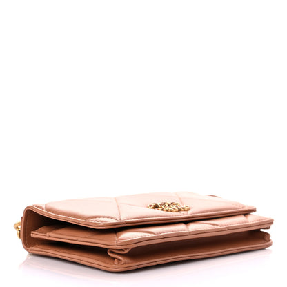 Chanel Lambskin Quilted Chanel 19 Wallet On Chain WOC Brown 4 of 11