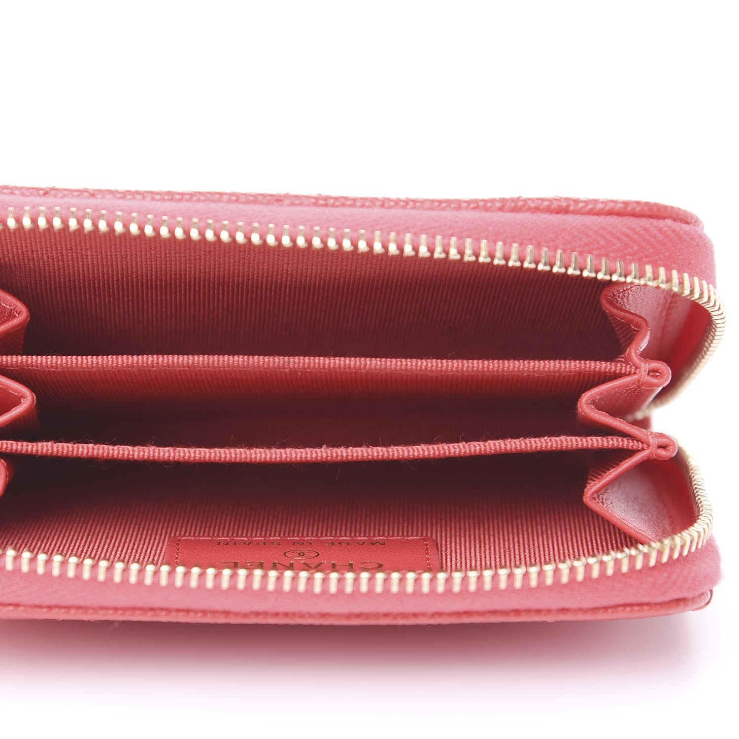 Chanel Caviar Quilted Zip Coin Purse Red 4 of 7