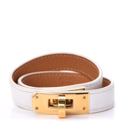 Hermes Epsom Kelly Double Tour Bracelet S White 1 of 5