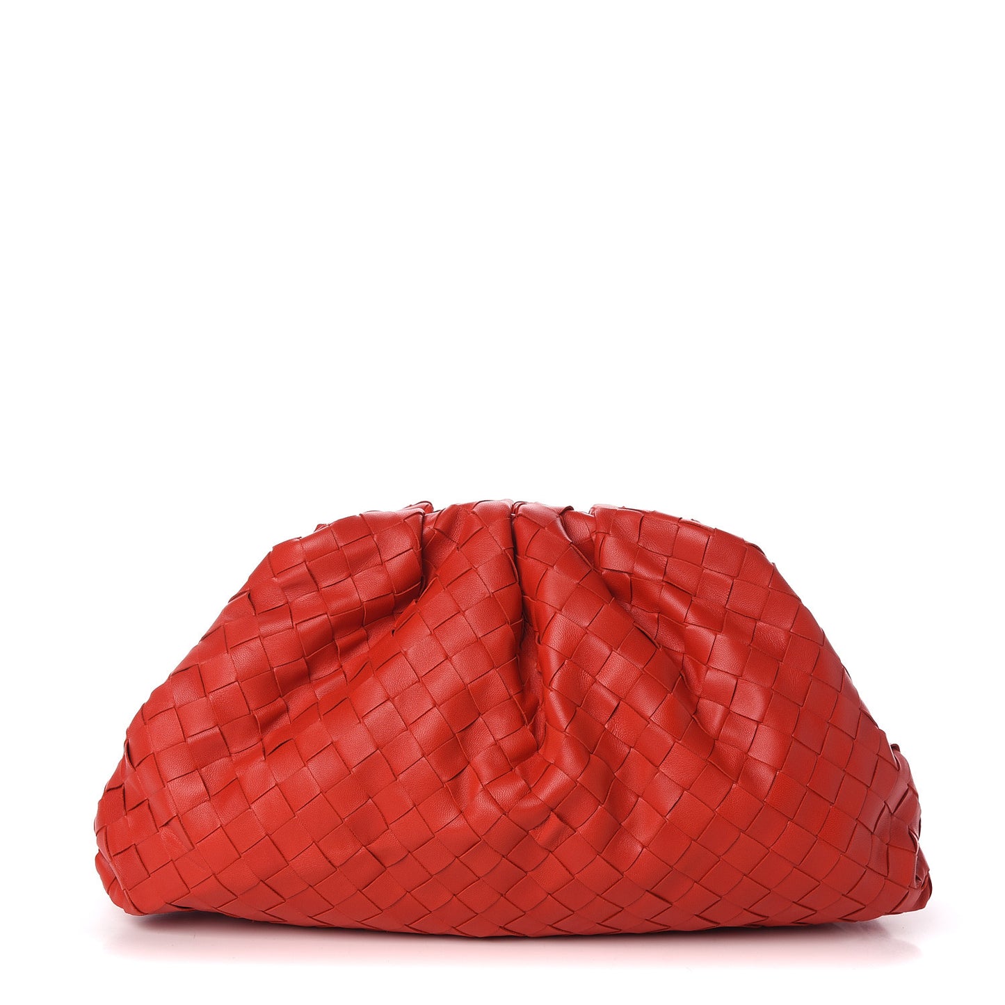 Nappa Maxi Intrecciato The Pouch Oversized Clutch Bright Red