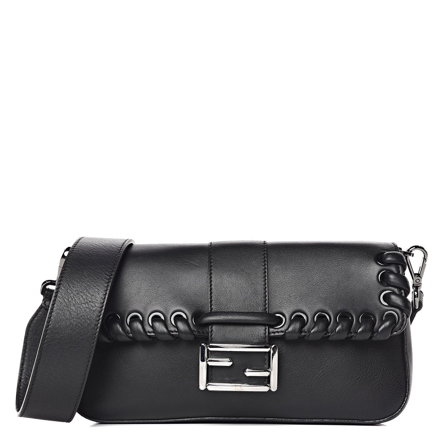 Vitello Dolce Lace Up Baguette Black