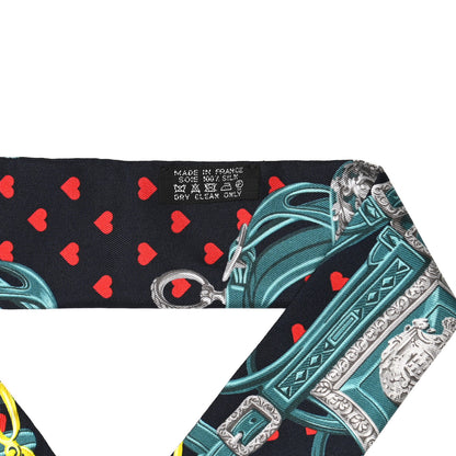 Hermes Silk Brides de Gala Love Twilly Caban Canard Rouge 4 of 4