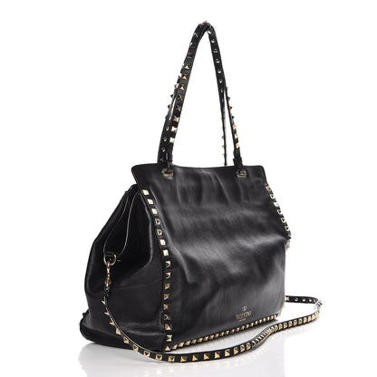 Valentino Garavani Vitello Medium Rockstud Tote Black 4 of 11