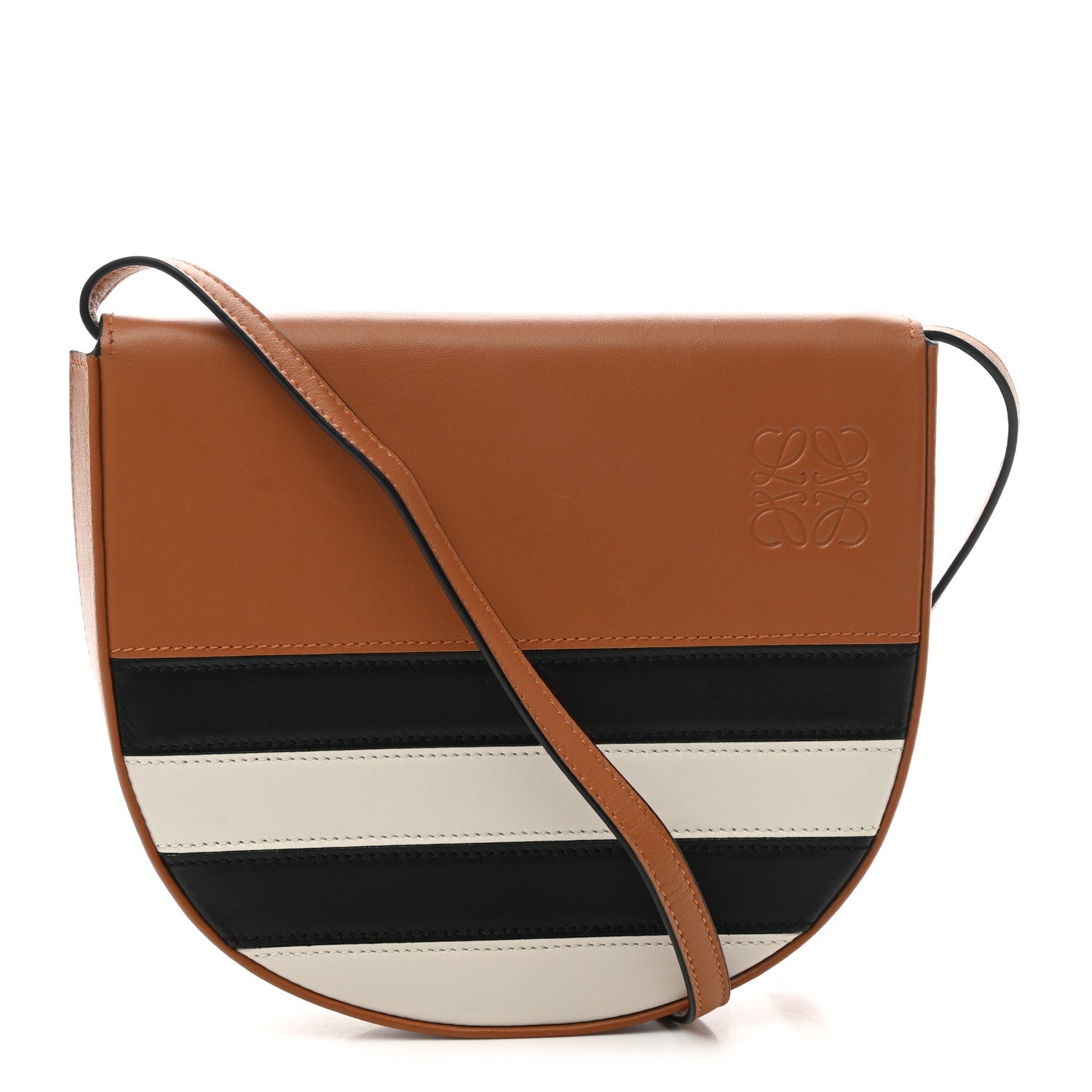 Loewe Calfskin Marine Stripe Mini Heel Shoulder Bag Tan 1 of 10