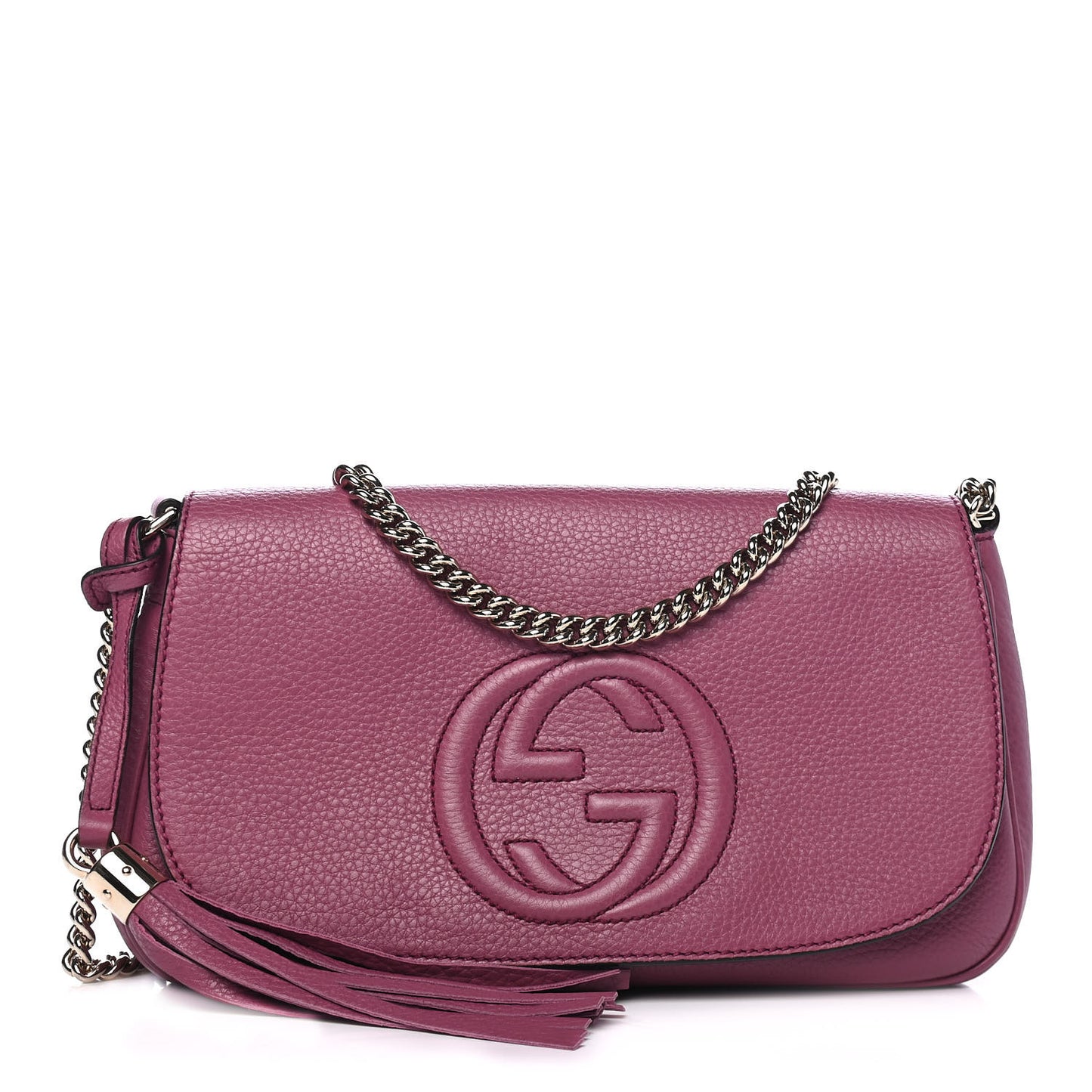 Pebbled Calfskin Medium Soho Flap Crossbody Peonia Flower