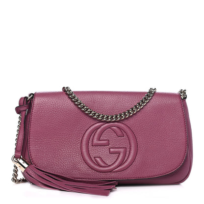 Gucci Pebbled Calfskin Medium Soho Flap Crossbody Peonia Flower 1 of 4