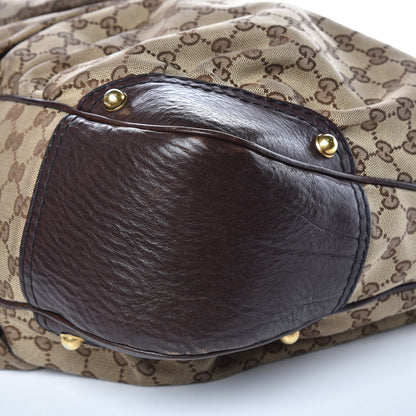 Gucci Monogram Large Jockey Hobo Dark Brown 9 of 16