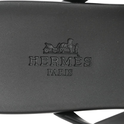 Hermes Rubber Womens Egerie Sandals 38 Black 7 of 9