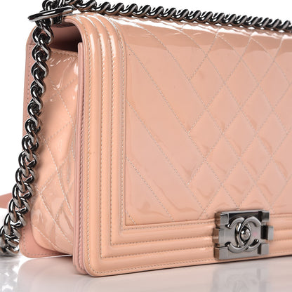 Chanel Patent Chevron New Medium Boy Flap Light Pink 16 of 16