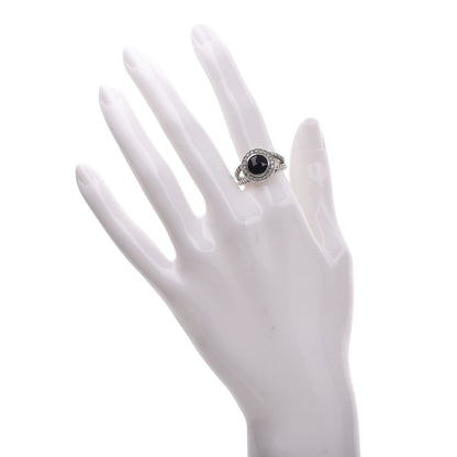 David Yurman Sterling Silver Diamond Black Onyx 8mm Petite Cerise Ring 53 6.25 2 of 5
