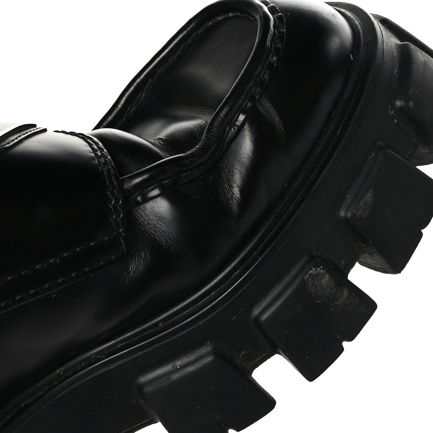 Spazzolato Rois Metal Triangle Logo Mens Monolith 60mm Loafers 8 Black