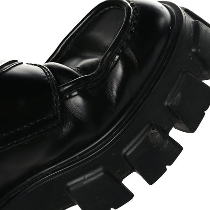 Prada Spazzolato Rois Metal Triangle Logo Mens Monolith 60mm Loafers 8 Black 10 of 10
