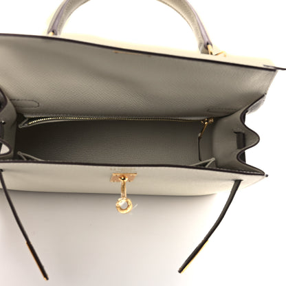 Hermes Epsom Bi-Color Horseshoe Kelly Sellier 25 Craie Gris Asphalte 4 of 8