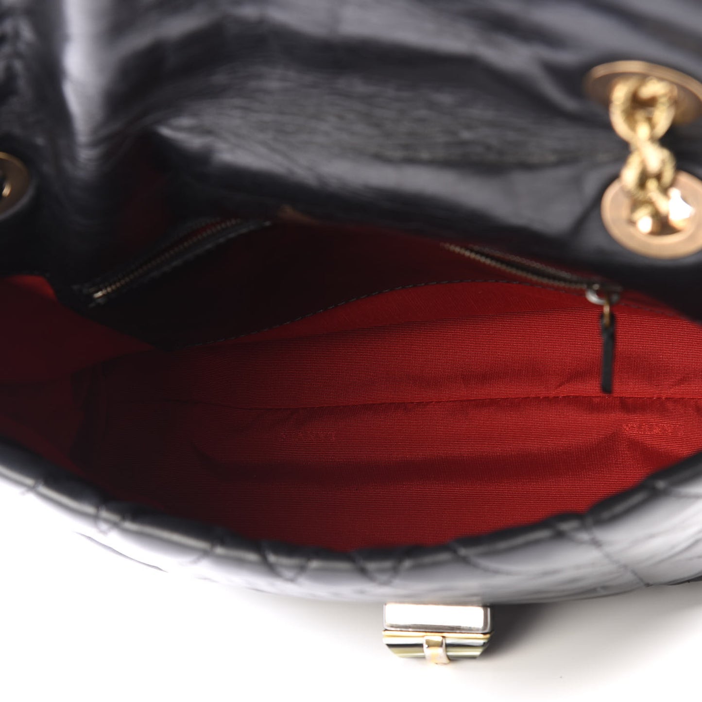 Lambskin Quilted Medium Happy Shoulder Bag Black