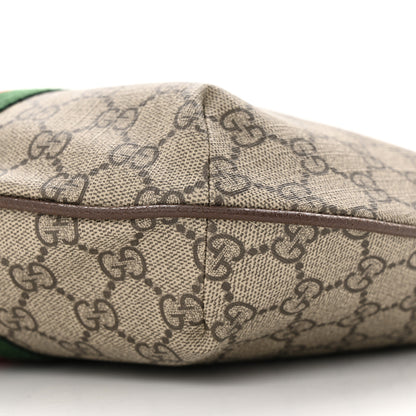 Gucci GG Supreme Monogram Textured Dollar Calfskin Web Small Ophidia Half Moon Hobo Beige Ebony New Acero 10 of 12