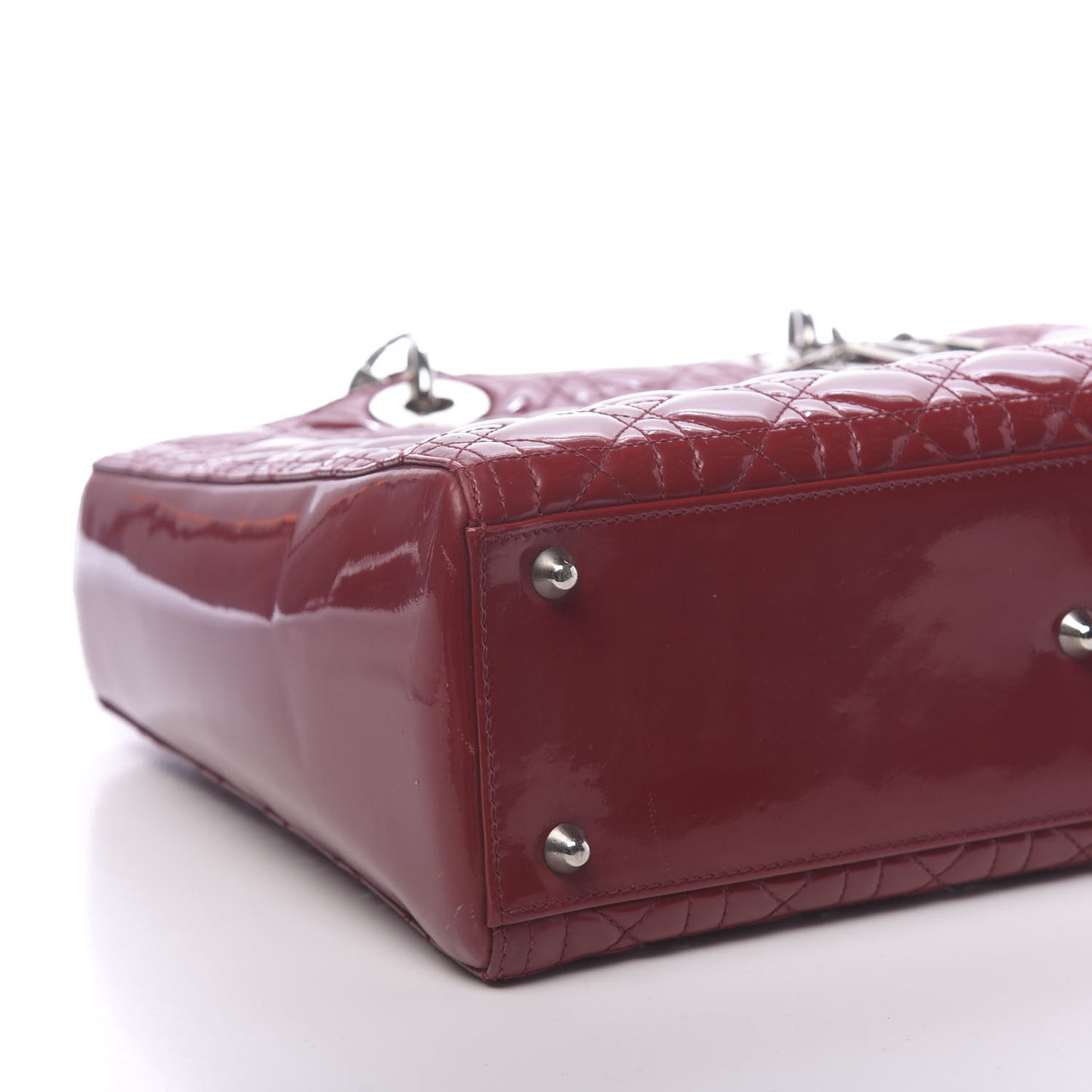 Patent Cannage Large Lady Dior Red