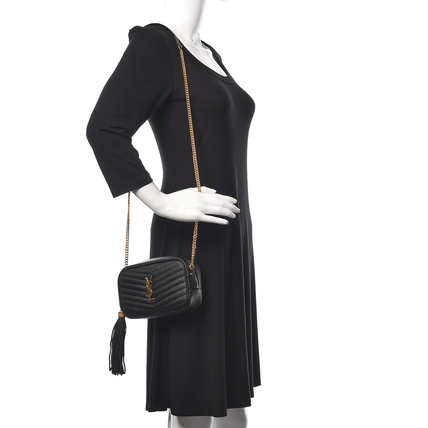 Grain De Poudre Matelasse Monogram Mini Lou Camera Bag Black
