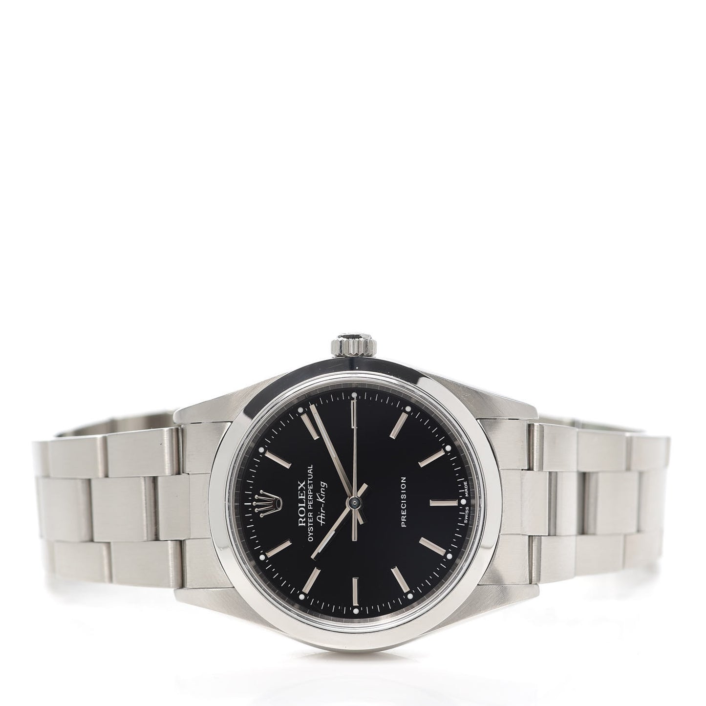 Stainless Steel 34mm Air-King Oyster Perpetual Precision Watch Black 14000M