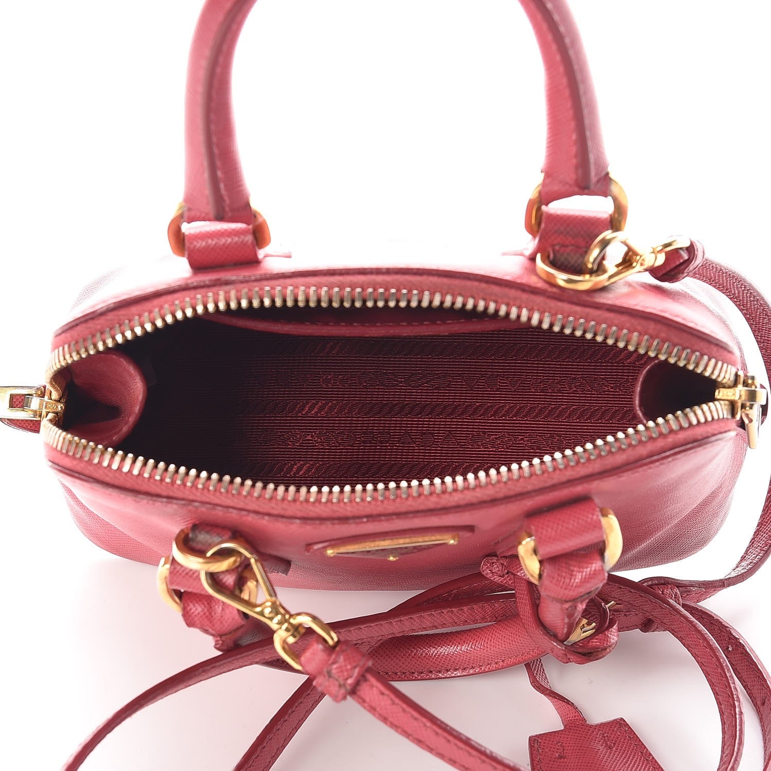 Prada Saffiano Lux Mini Promenade Tote Peonia 5 of 11