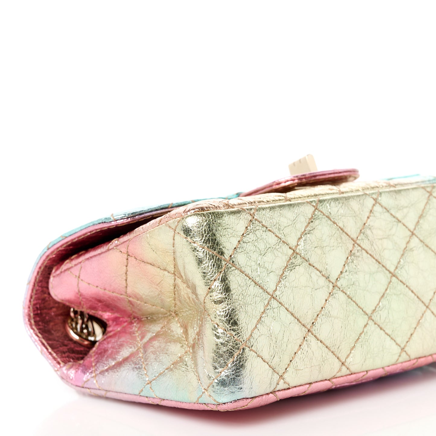 Metallic Goatskin Quilted Mini 2.55 Reissue Flap Multicolor