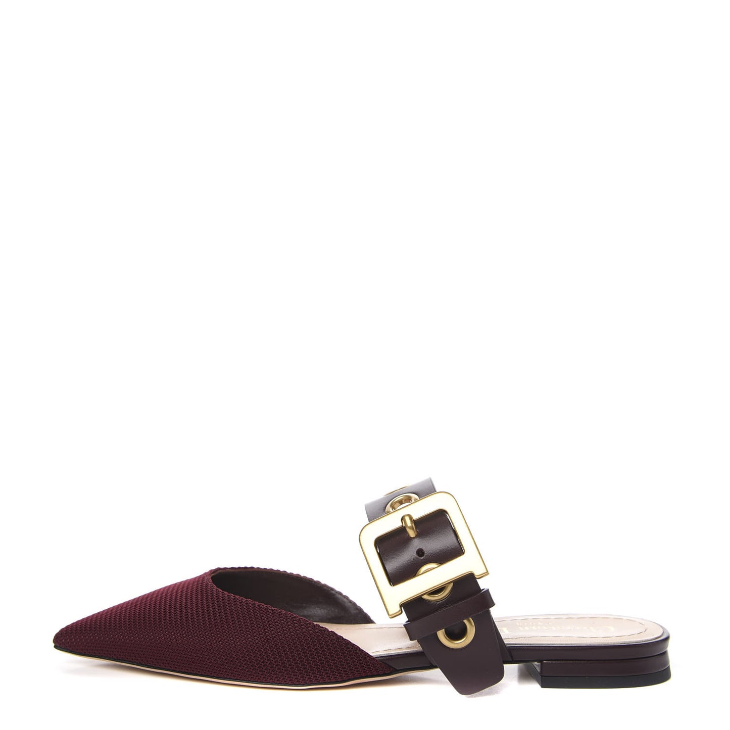 Technical Fabric D-Dior Ballerina Flat Mule 35.5 Rouge Black