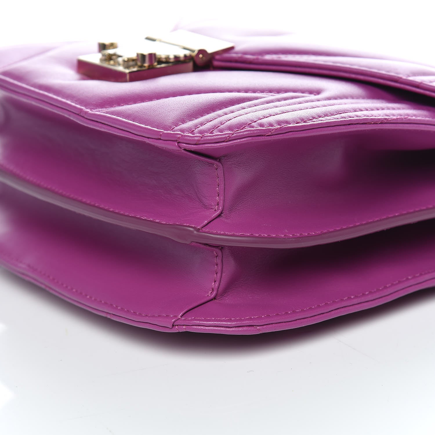 MCM Lambskin Quilted Small Patricia Shoulder Bag Viva Lila 9 of 9