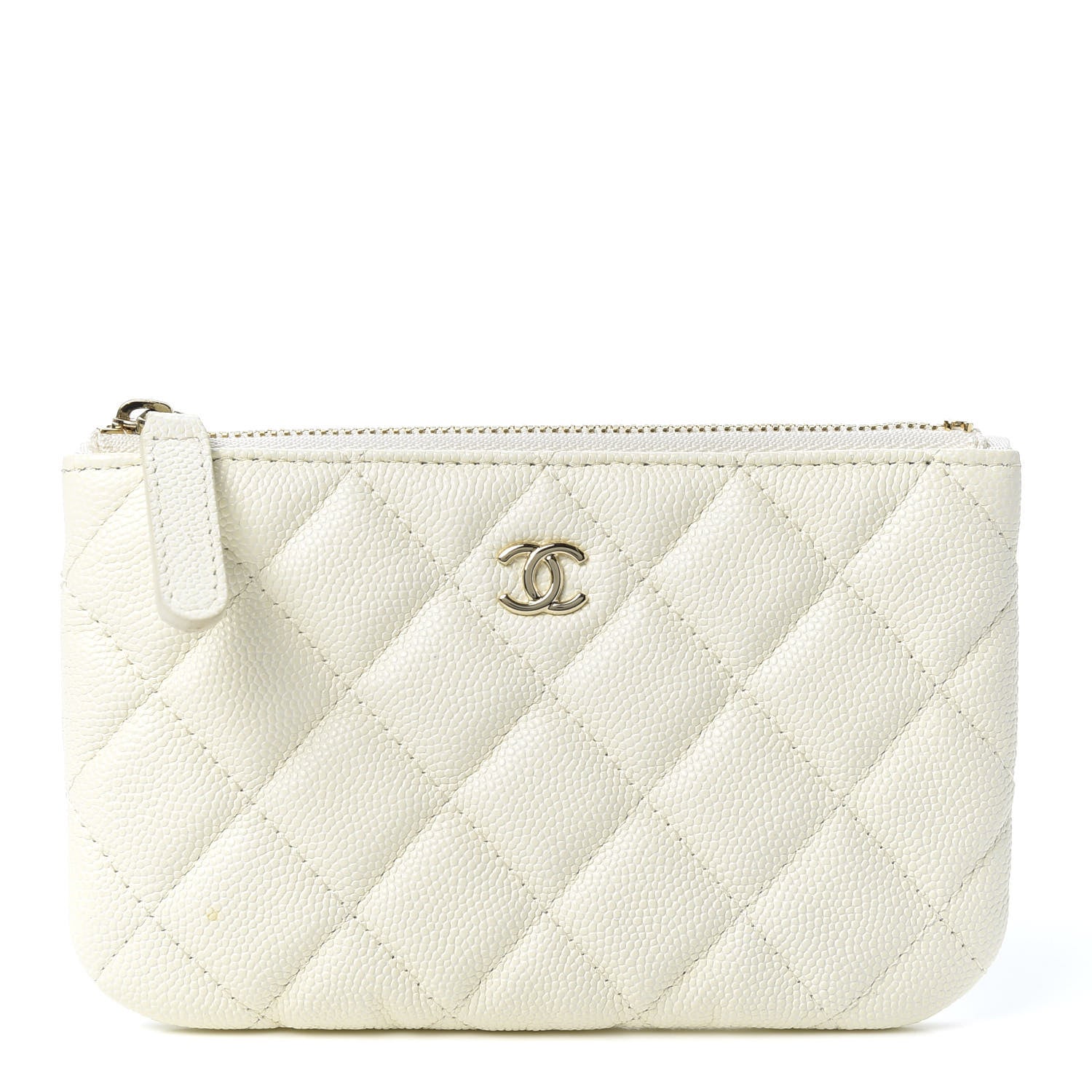 Chanel Caviar Quilted Small Cosmetic Case White 1 of 9