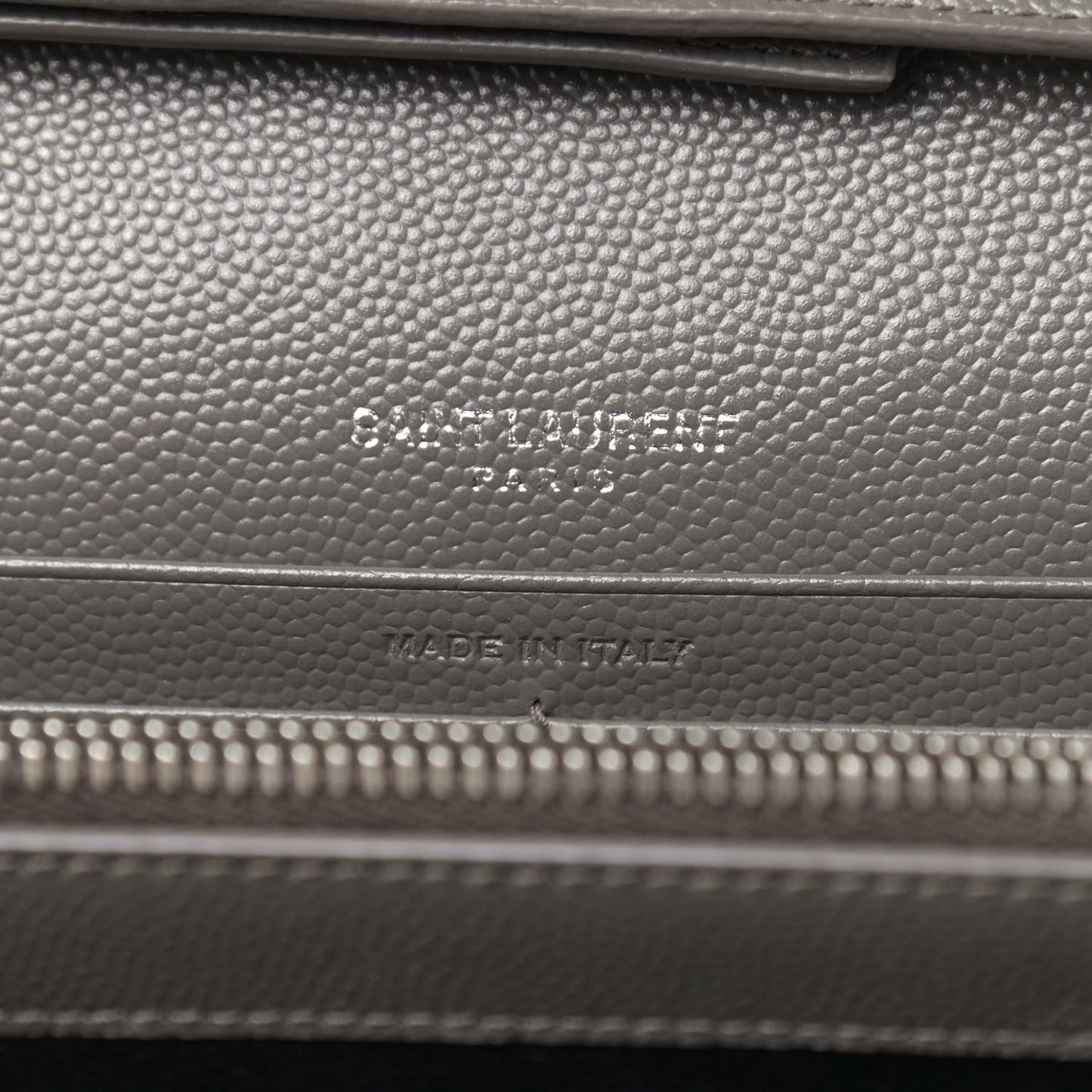 Grain De Poudre Matelasse Chevron Monogram Chain Wallet Grey