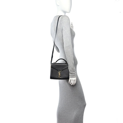 Saint Laurent Grain de Poudre Mini Classic Monogram Cassandra Top Handle Black Rouge Legion 2 of 11