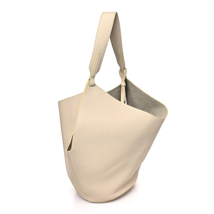 Khaite Pebbled Sport Calfskin Medium Lotus Tote Ivory 4 of 10