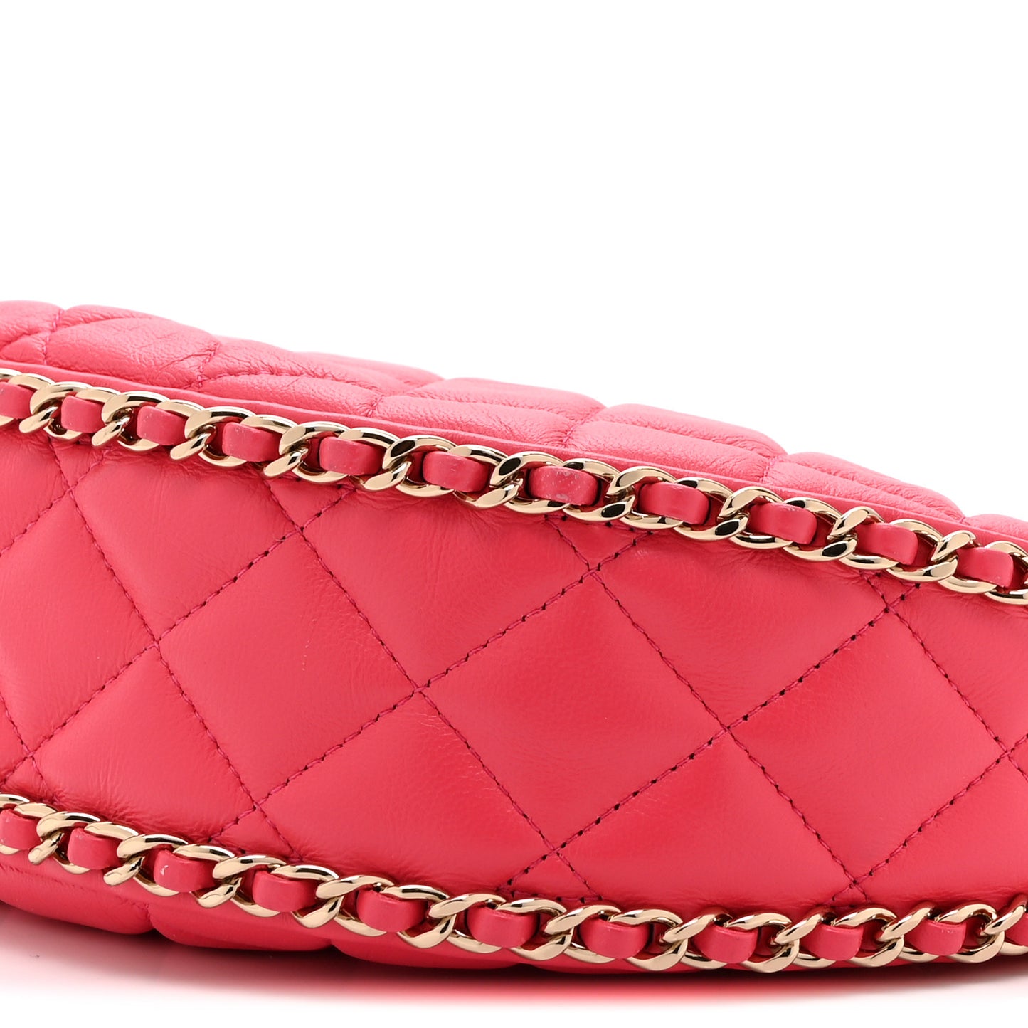 Lambskin Quilted Small Hobo Bag Pink