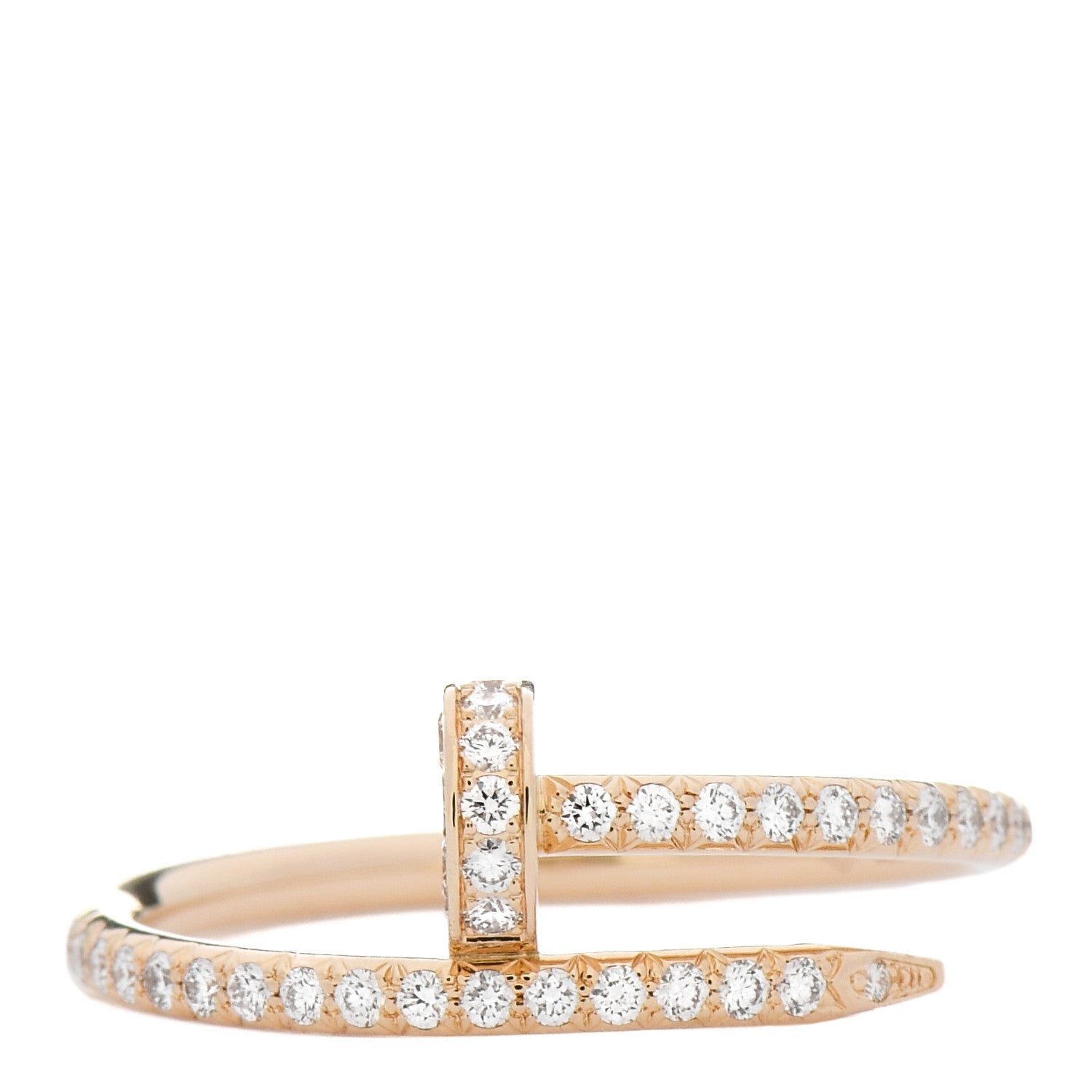 Cartier 18K Yellow Gold Diamond Juste Un Clou Paved Ring 55 7.25 1 of 5