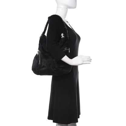 Christian Louboutin Pony Hair Patent Hobo Black 2 of 9