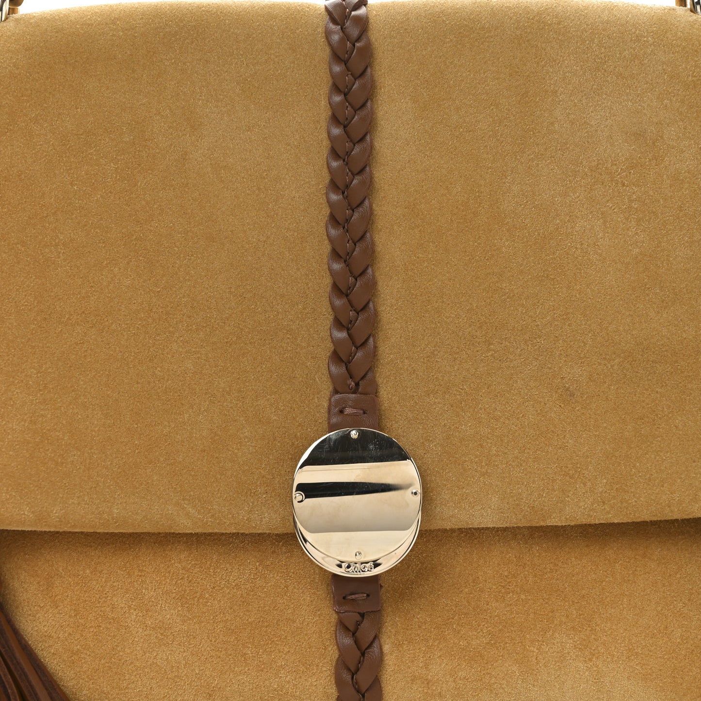 Suede Calfskin Medium Penelope Shoulder Bag Safari Gold