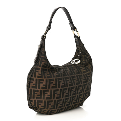 Fendi Zucca Cuoio Lucido Small Chef Hobo Tobacco Moro 2 of 8
