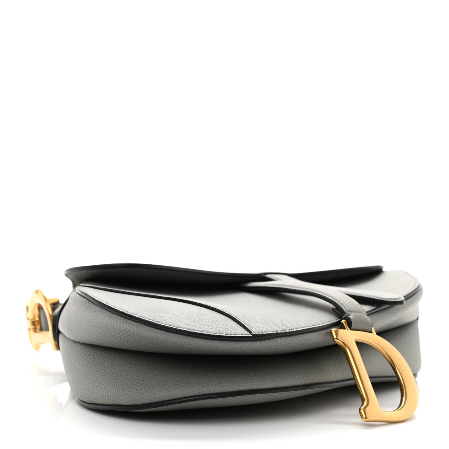 Grained Calfskin Saddle Bag Grey