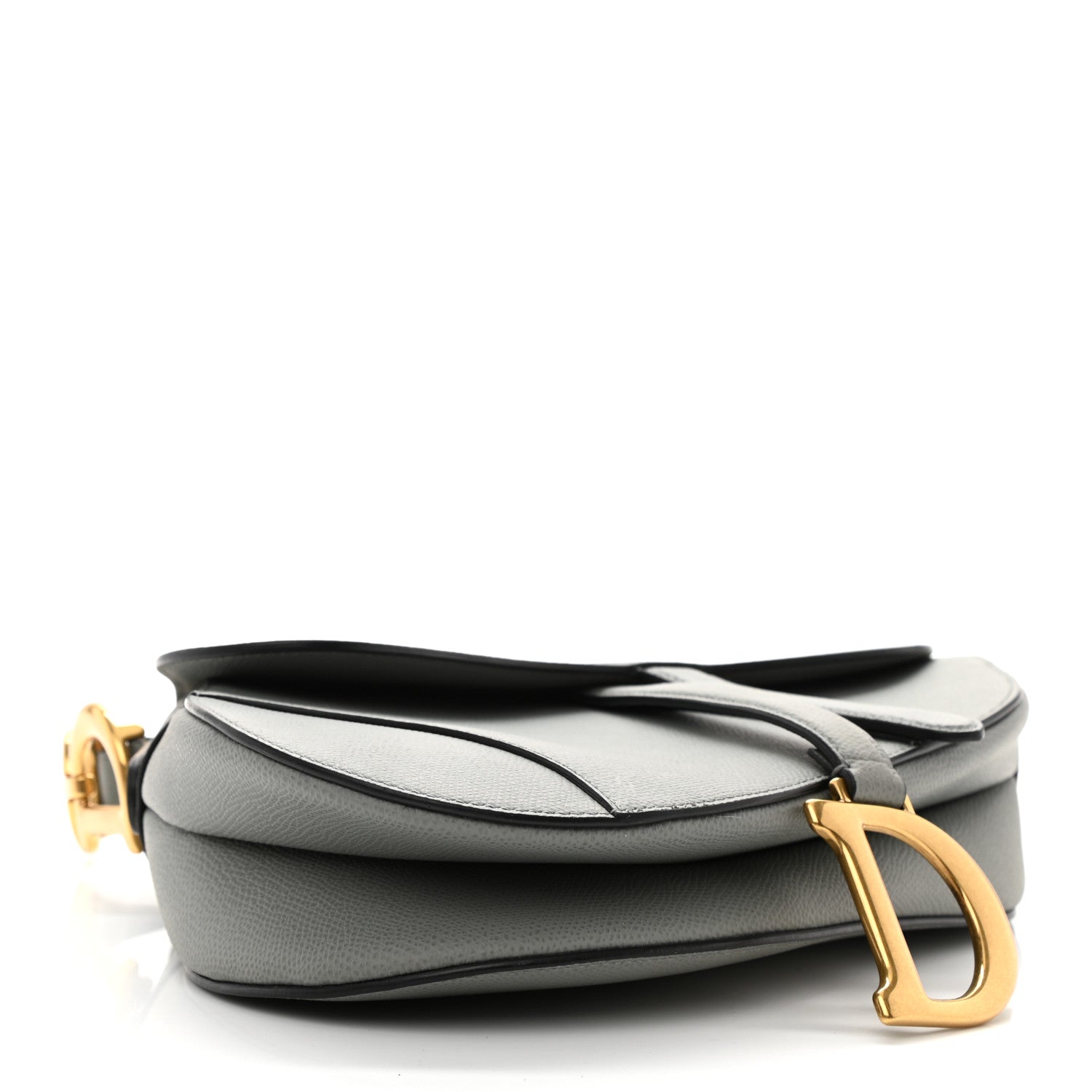 Christian Dior Grained Calfskin Saddle Bag Grey 4 of 11
