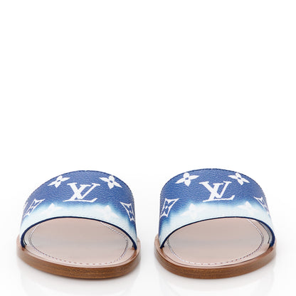 Louis Vuitton Monogram Escale Lock It Flat Mule 37.5 Blue 3 of 10