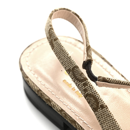 Gucci Monogram Horsebit Womens Slingback Ballet Flat 36.5 Beige Ebony Cocoa 12 of 14